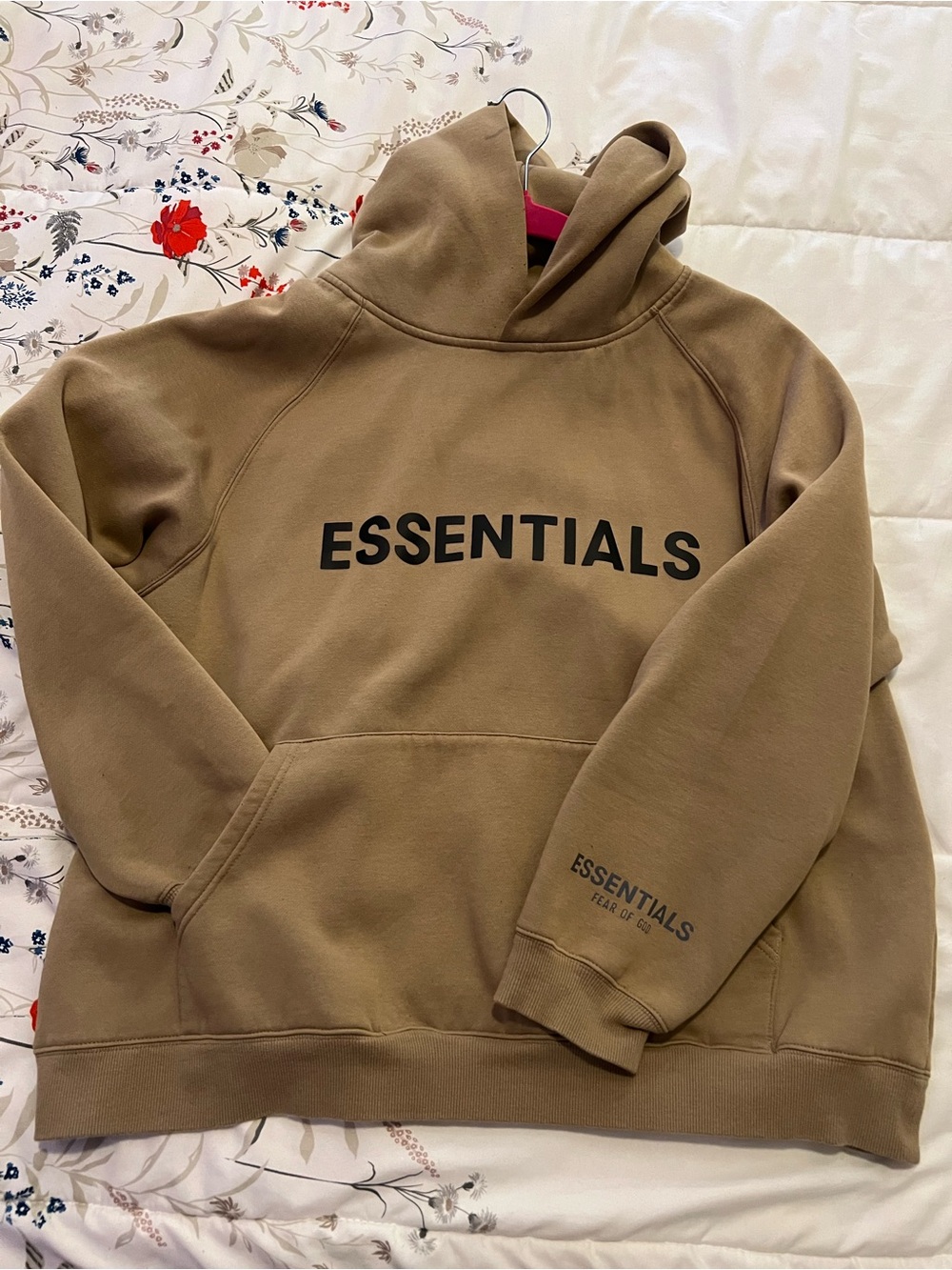 Fear of God ESSENTIALS Tan Hoodie with Interior Sherpa
